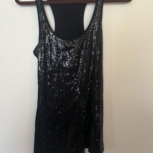 Sequin Black Tank Top